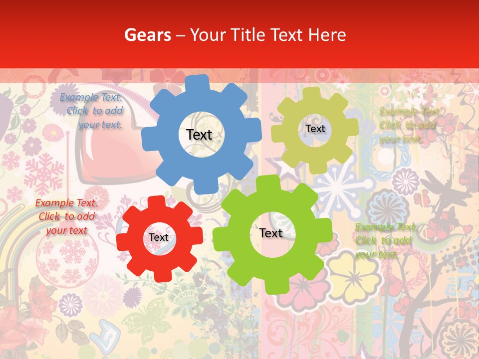 A Colorful Powerpoint Presentation With Hearts And Flowers PowerPoint Template