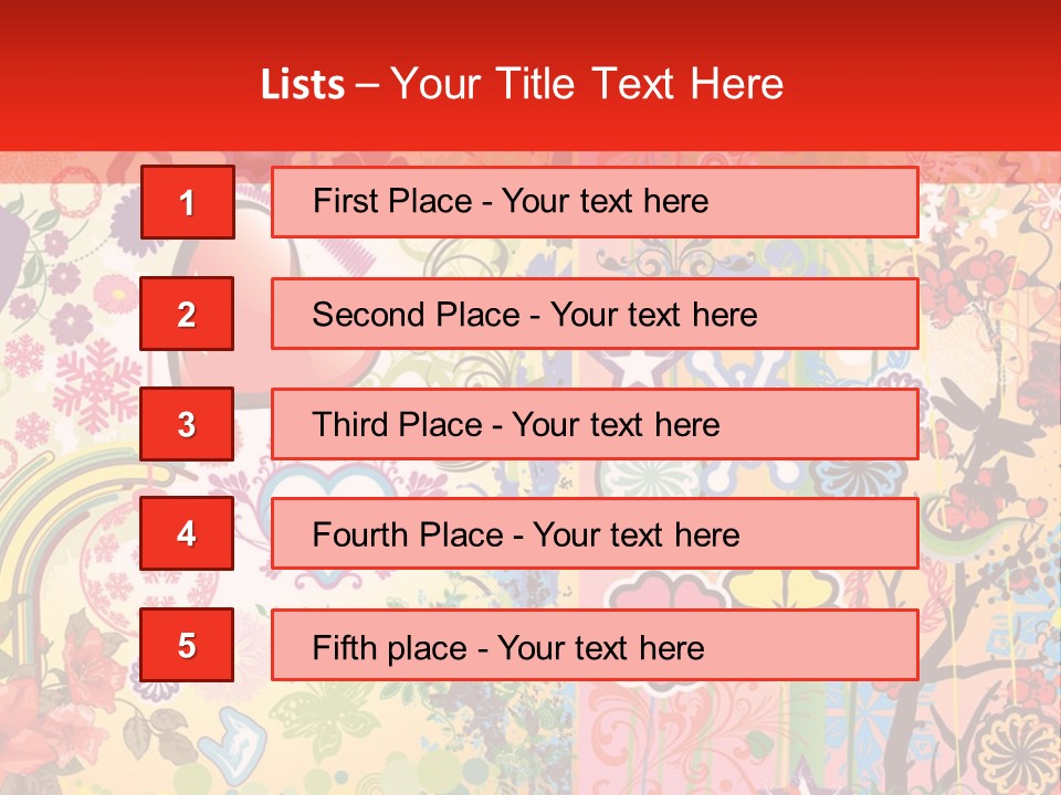 A Colorful Powerpoint Presentation With Hearts And Flowers PowerPoint Template