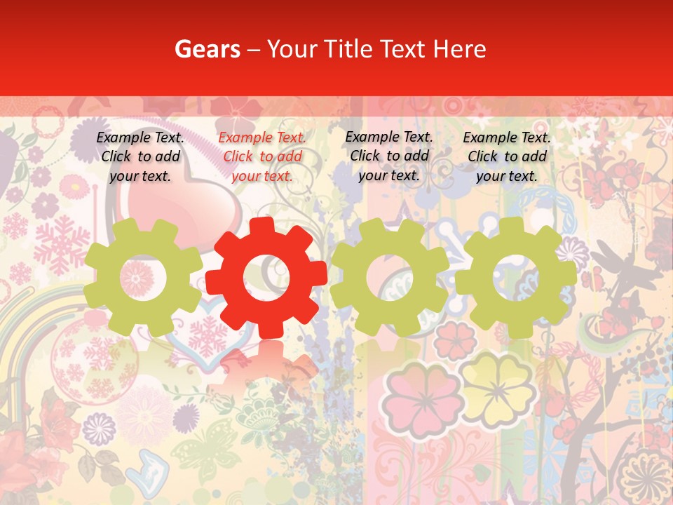 A Colorful Powerpoint Presentation With Hearts And Flowers PowerPoint Template