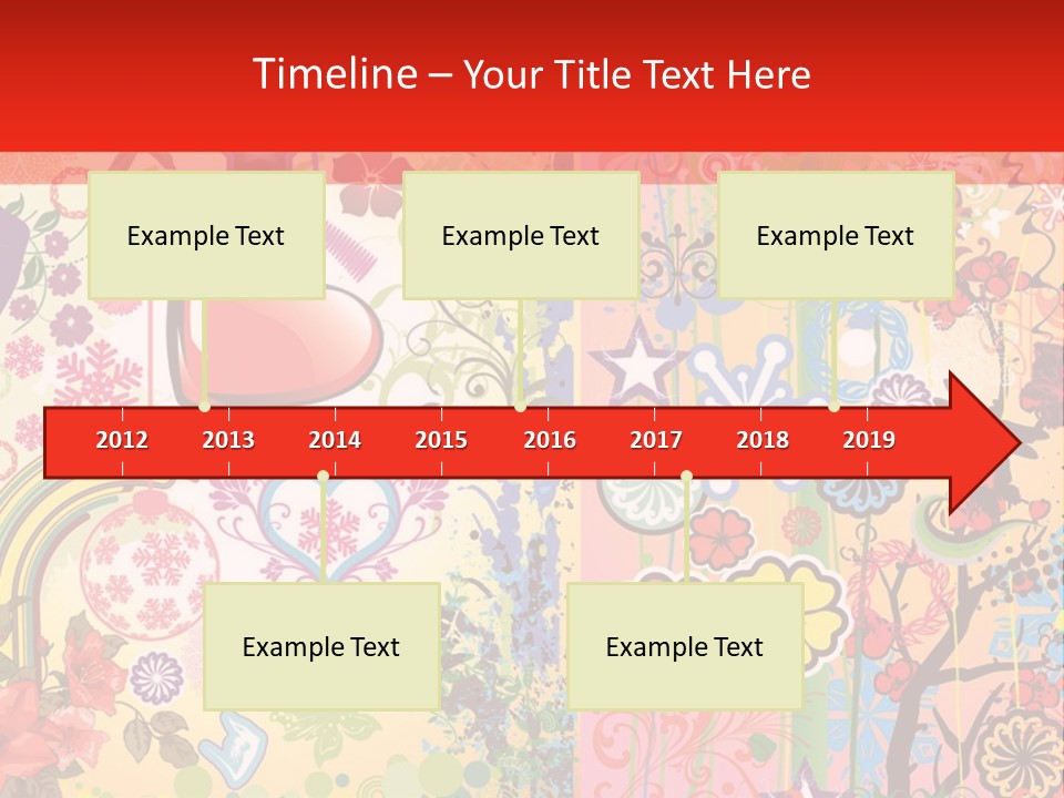 A Colorful Powerpoint Presentation With Hearts And Flowers PowerPoint Template