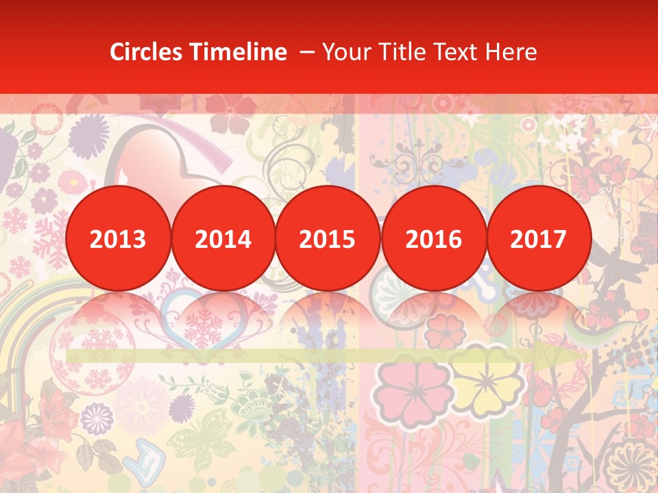 A Colorful Powerpoint Presentation With Hearts And Flowers PowerPoint Template