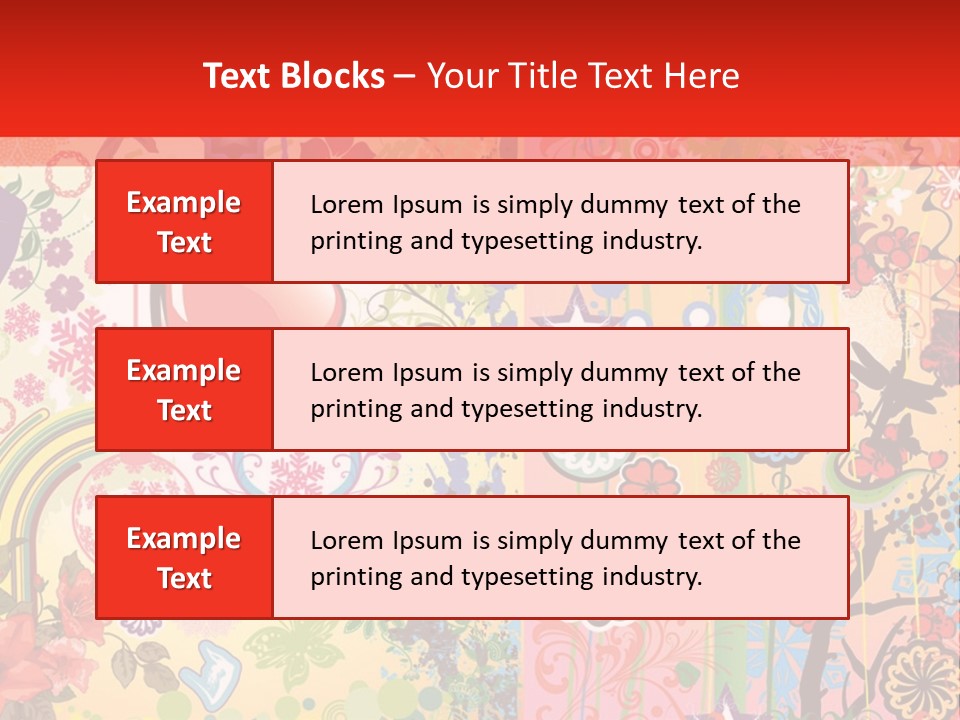 A Colorful Powerpoint Presentation With Hearts And Flowers PowerPoint Template