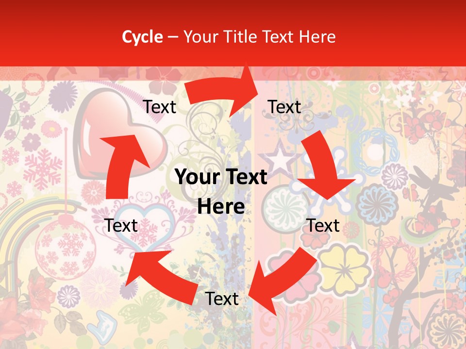 A Colorful Powerpoint Presentation With Hearts And Flowers PowerPoint Template
