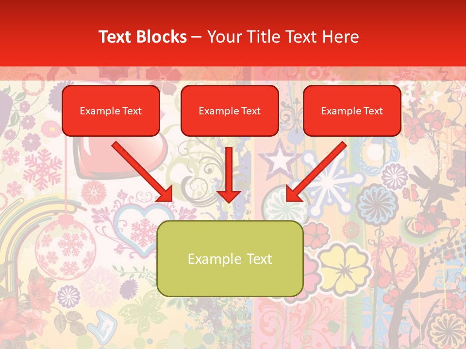 A Colorful Powerpoint Presentation With Hearts And Flowers PowerPoint Template