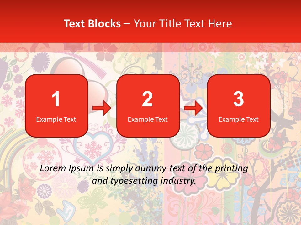 A Colorful Powerpoint Presentation With Hearts And Flowers PowerPoint Template
