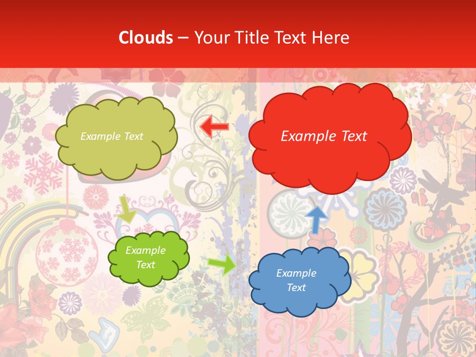 A Colorful Powerpoint Presentation With Hearts And Flowers PowerPoint Template
