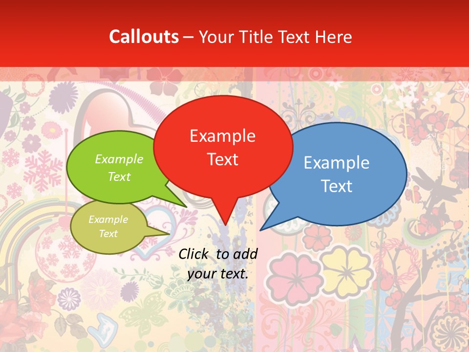 A Colorful Powerpoint Presentation With Hearts And Flowers PowerPoint Template