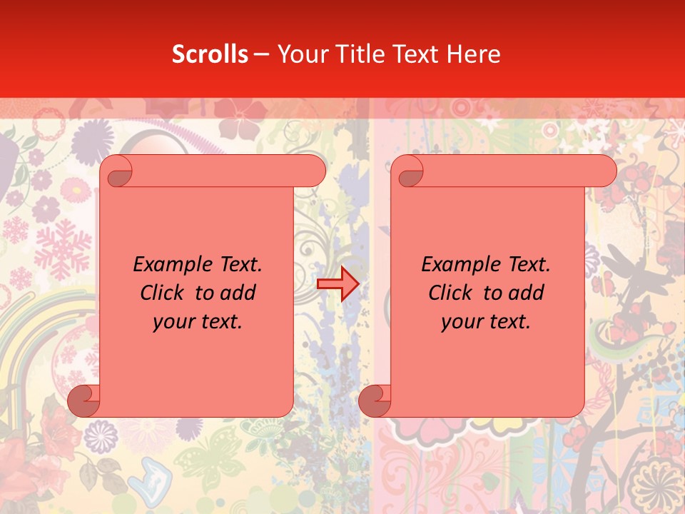 A Colorful Powerpoint Presentation With Hearts And Flowers PowerPoint Template