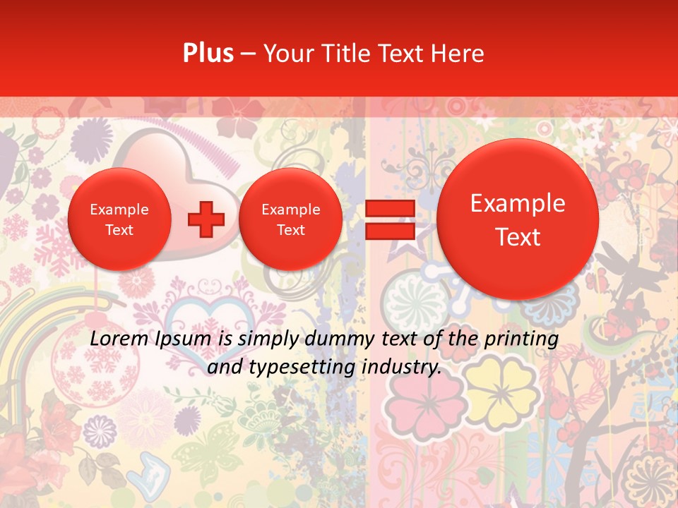A Colorful Powerpoint Presentation With Hearts And Flowers PowerPoint Template