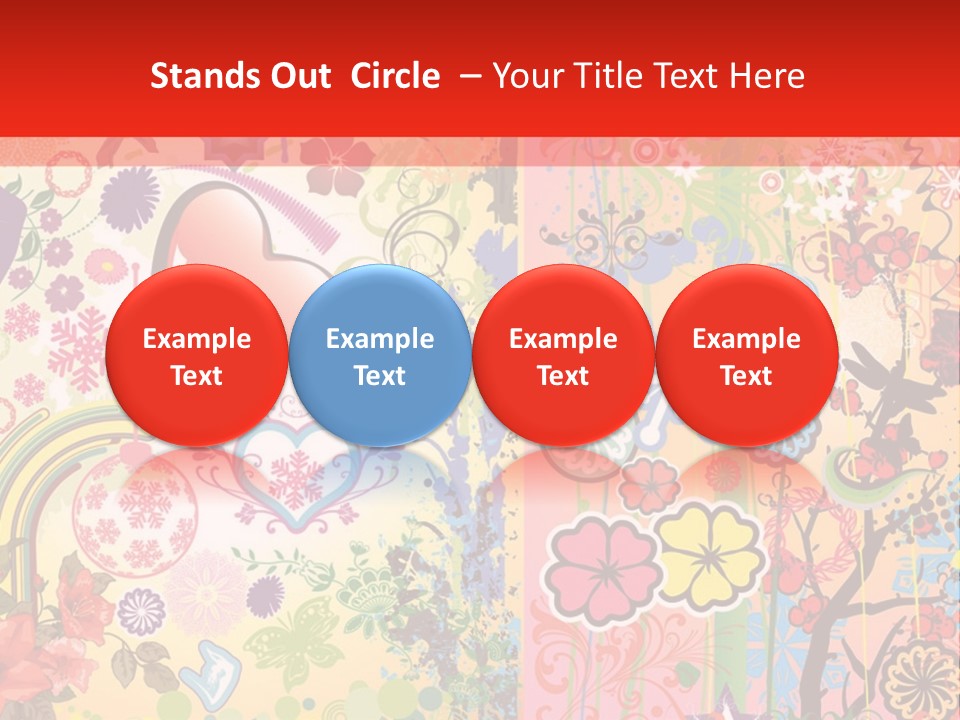 A Colorful Powerpoint Presentation With Hearts And Flowers PowerPoint Template