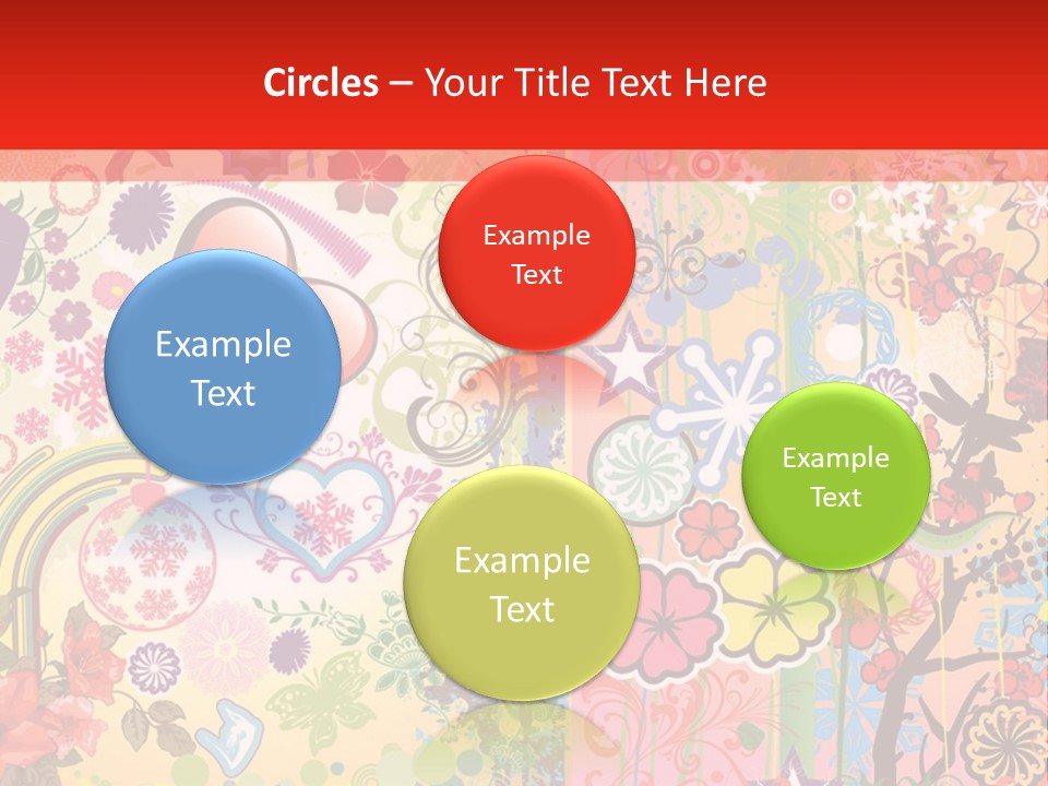 A Colorful Powerpoint Presentation With Hearts And Flowers PowerPoint Template