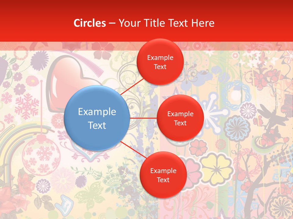 A Colorful Powerpoint Presentation With Hearts And Flowers PowerPoint Template