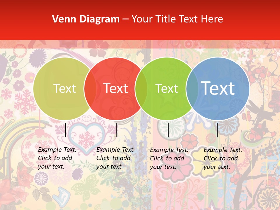 A Colorful Powerpoint Presentation With Hearts And Flowers PowerPoint Template