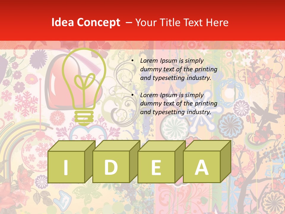 A Colorful Powerpoint Presentation With Hearts And Flowers PowerPoint Template