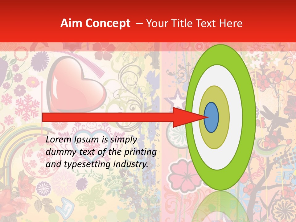 A Colorful Powerpoint Presentation With Hearts And Flowers PowerPoint Template