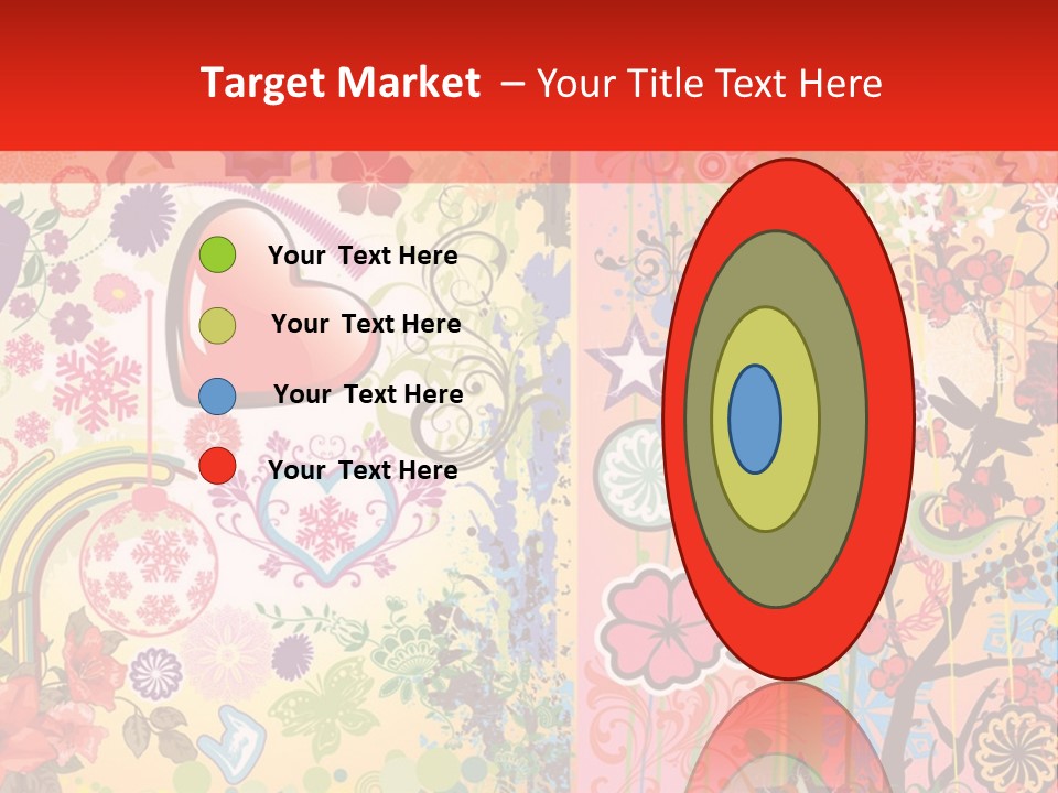 A Colorful Powerpoint Presentation With Hearts And Flowers PowerPoint Template