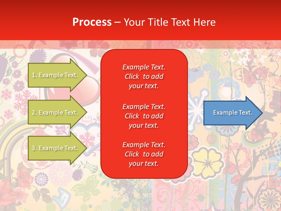 A Colorful Powerpoint Presentation With Hearts And Flowers PowerPoint Template
