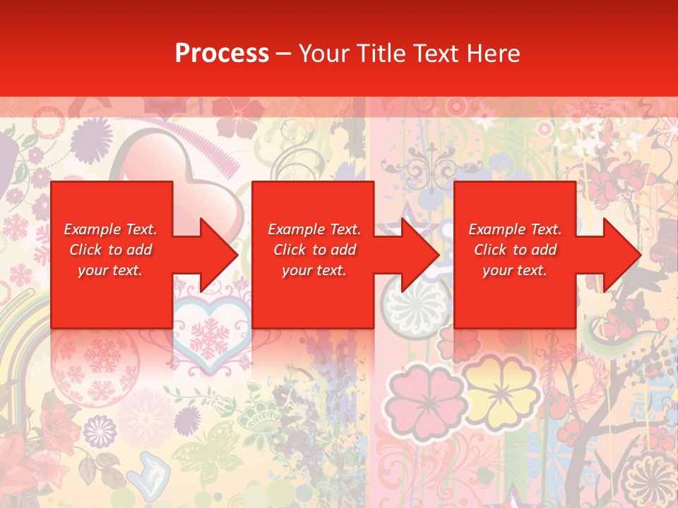 A Colorful Powerpoint Presentation With Hearts And Flowers PowerPoint Template