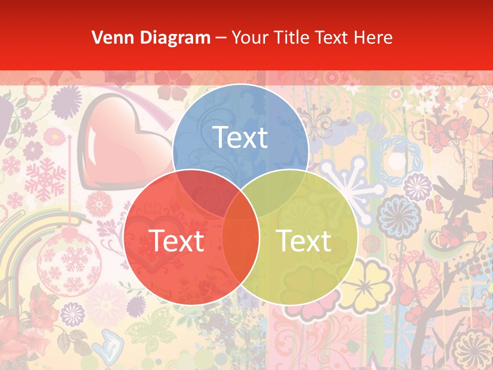 A Colorful Powerpoint Presentation With Hearts And Flowers PowerPoint Template