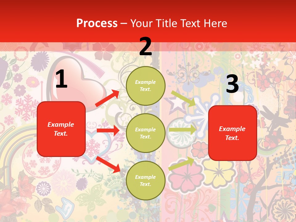 A Colorful Powerpoint Presentation With Hearts And Flowers PowerPoint Template