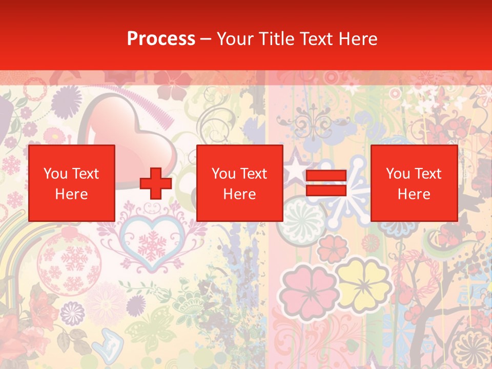 A Colorful Powerpoint Presentation With Hearts And Flowers PowerPoint Template