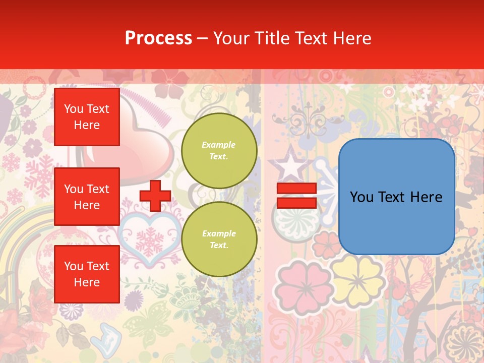 A Colorful Powerpoint Presentation With Hearts And Flowers PowerPoint Template