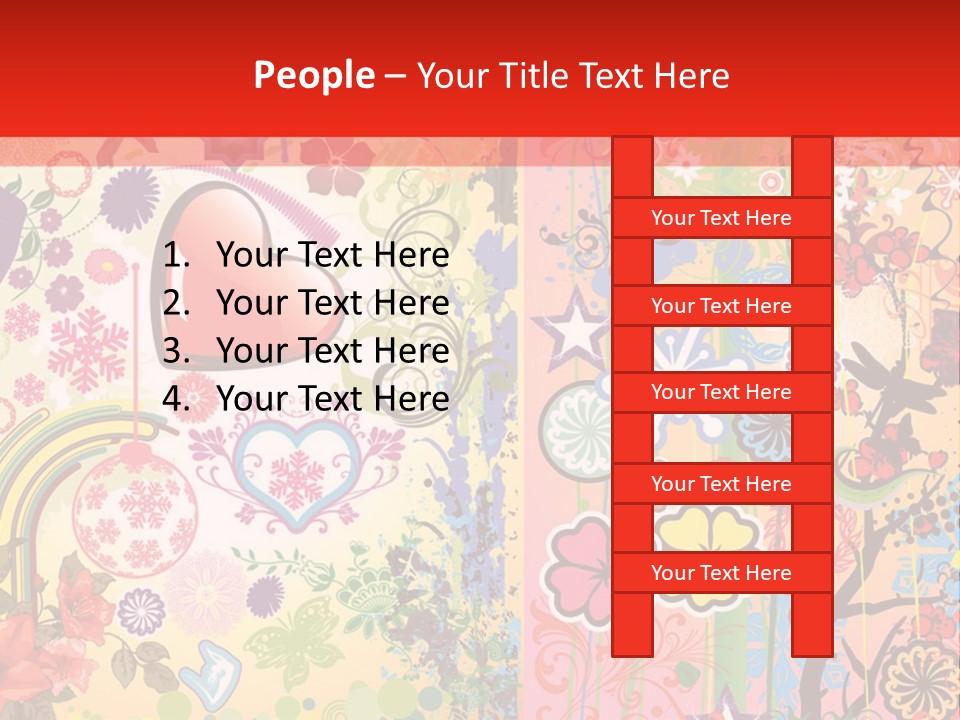 A Colorful Powerpoint Presentation With Hearts And Flowers PowerPoint Template