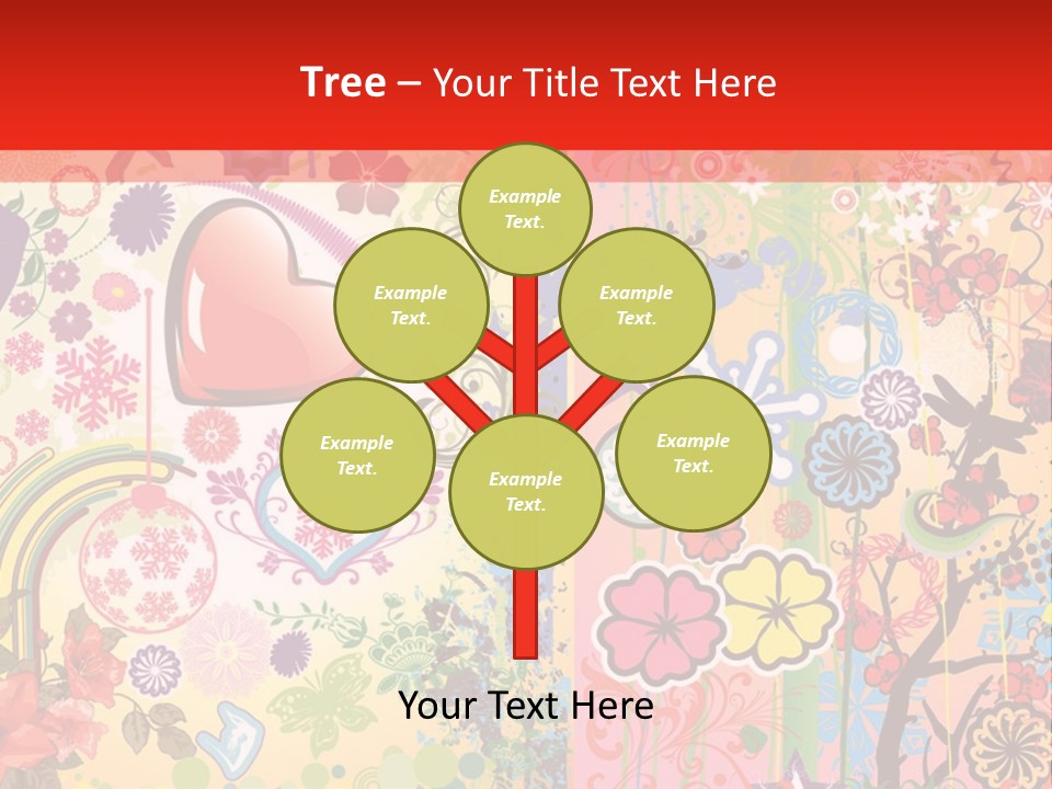 A Colorful Powerpoint Presentation With Hearts And Flowers PowerPoint Template