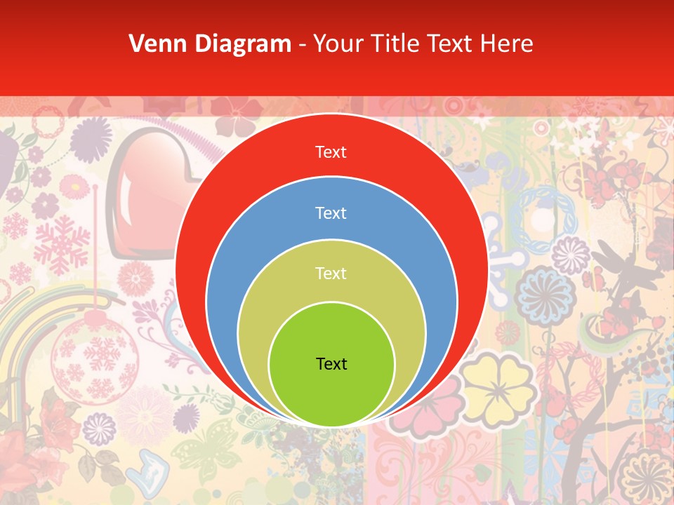 A Colorful Powerpoint Presentation With Hearts And Flowers PowerPoint Template