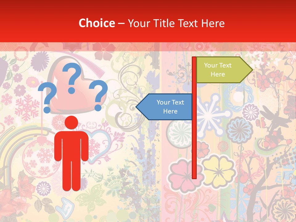 A Colorful Powerpoint Presentation With Hearts And Flowers PowerPoint Template