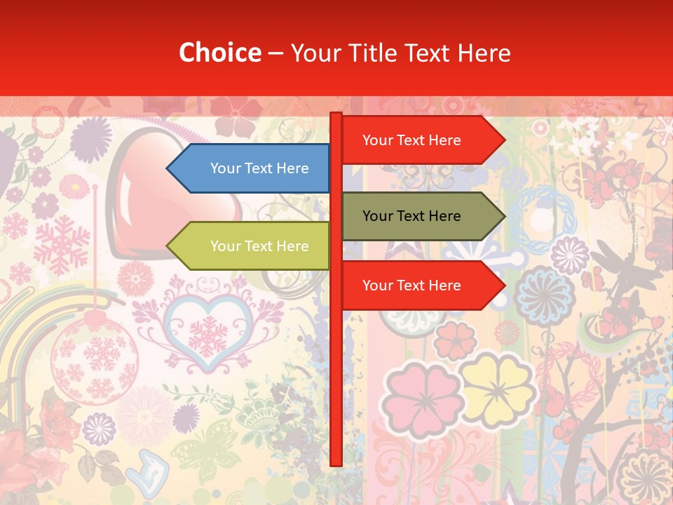 A Colorful Powerpoint Presentation With Hearts And Flowers PowerPoint Template