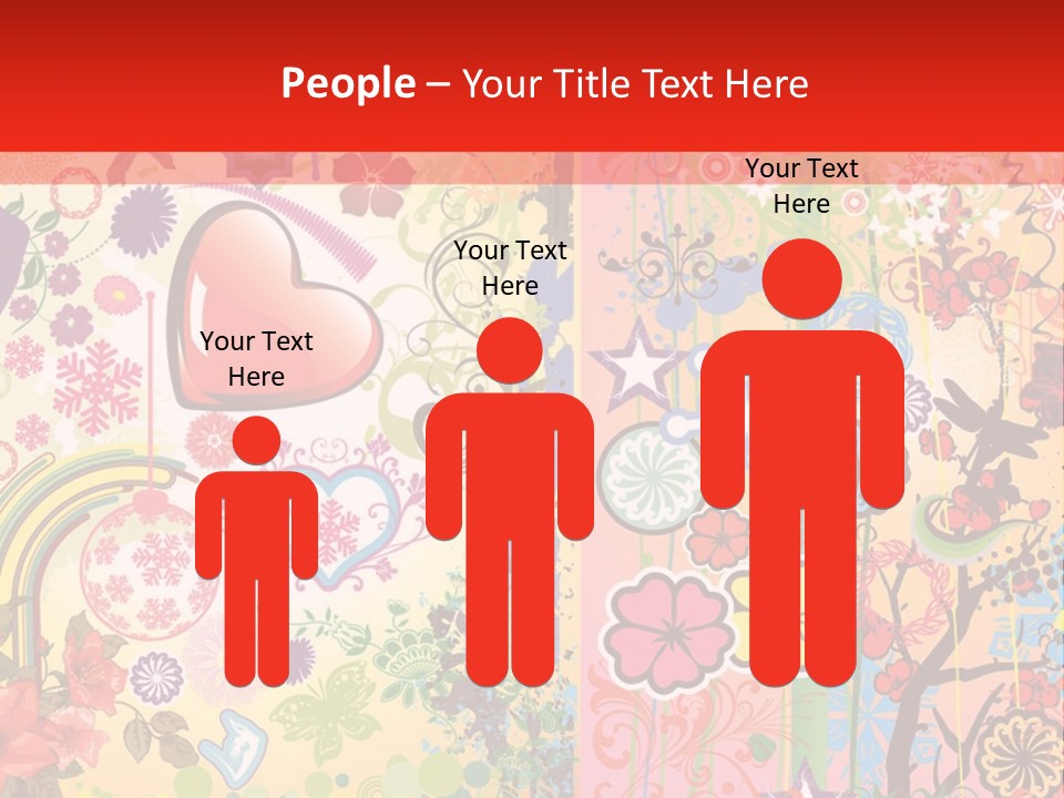 A Colorful Powerpoint Presentation With Hearts And Flowers PowerPoint Template