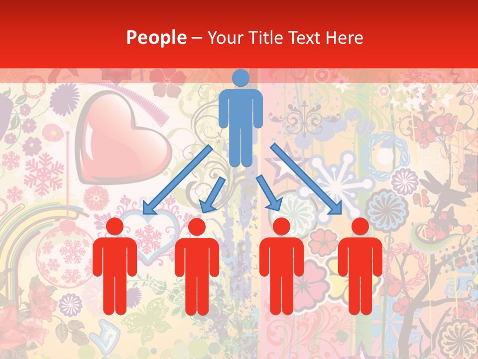 A Colorful Powerpoint Presentation With Hearts And Flowers PowerPoint Template