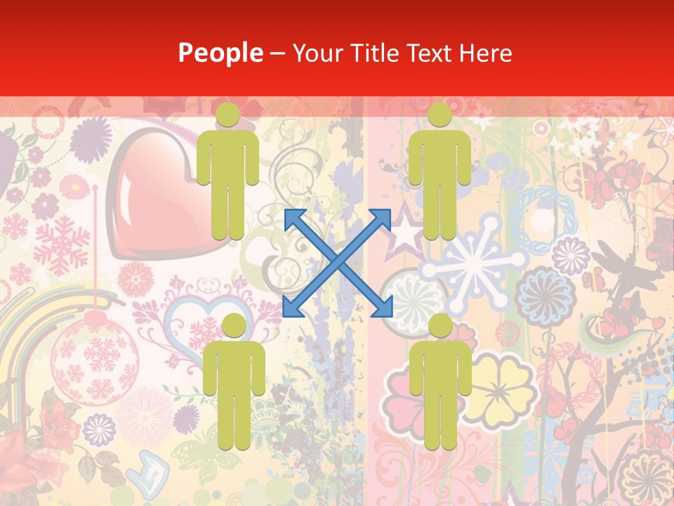 A Colorful Powerpoint Presentation With Hearts And Flowers PowerPoint Template