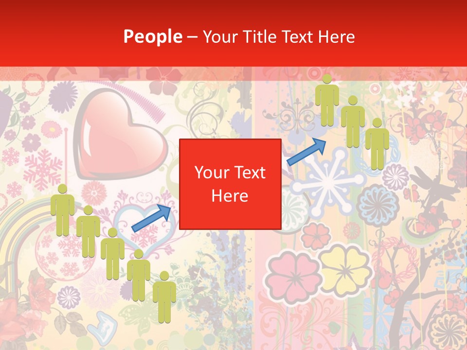 A Colorful Powerpoint Presentation With Hearts And Flowers PowerPoint Template