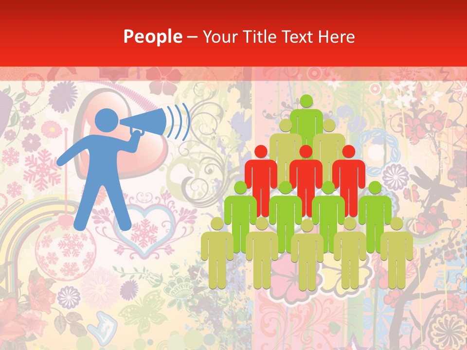 A Colorful Powerpoint Presentation With Hearts And Flowers PowerPoint Template