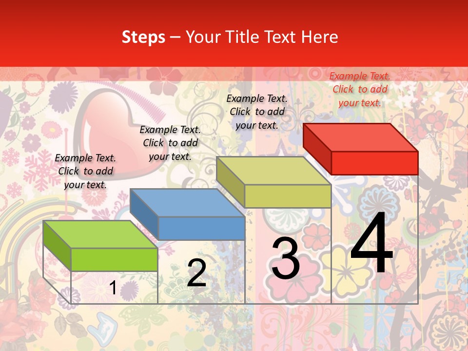 A Colorful Powerpoint Presentation With Hearts And Flowers PowerPoint Template
