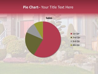 A House With A Red Door And A Tree In Front Of It PowerPoint Template