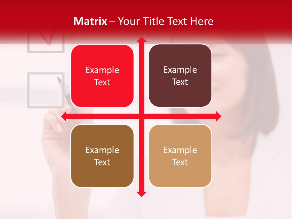 A Woman Writing A Check Mark On A Screen PowerPoint Template