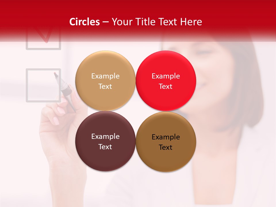 A Woman Writing A Check Mark On A Screen PowerPoint Template