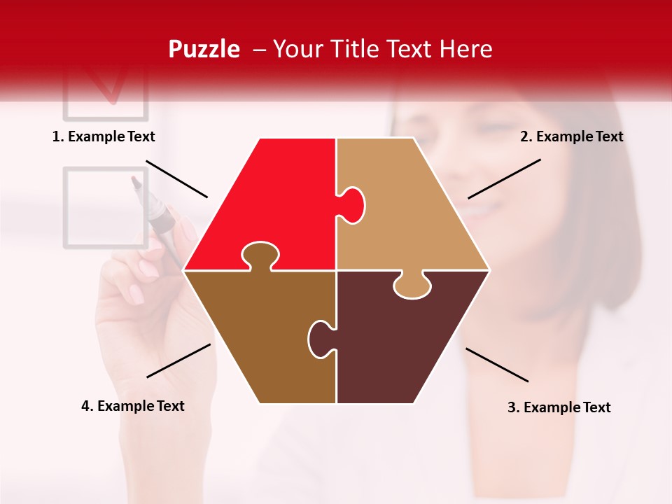 A Woman Writing A Check Mark On A Screen PowerPoint Template