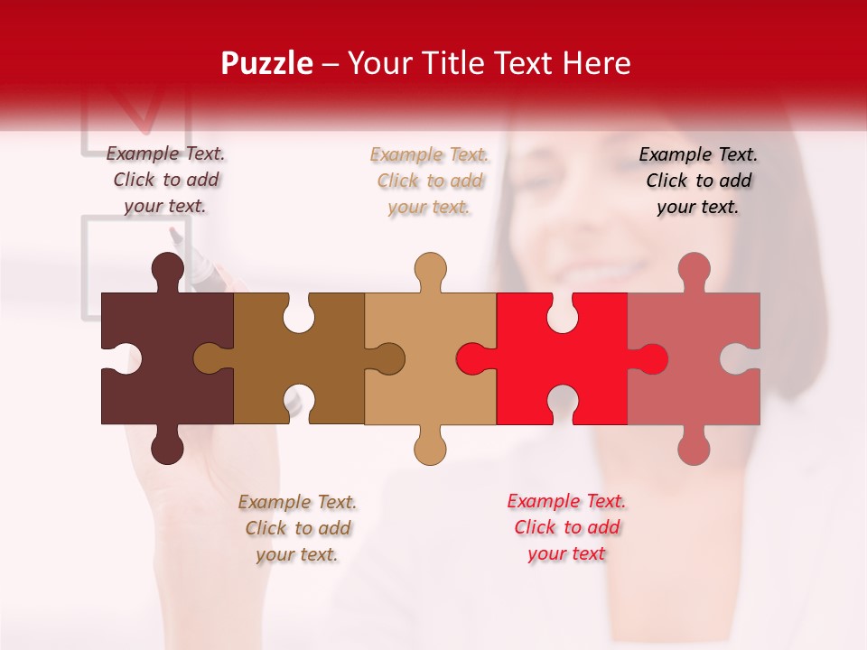 A Woman Writing A Check Mark On A Screen PowerPoint Template