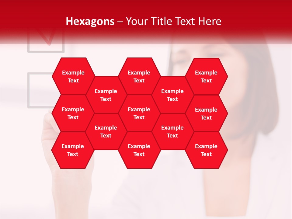 A Woman Writing A Check Mark On A Screen PowerPoint Template