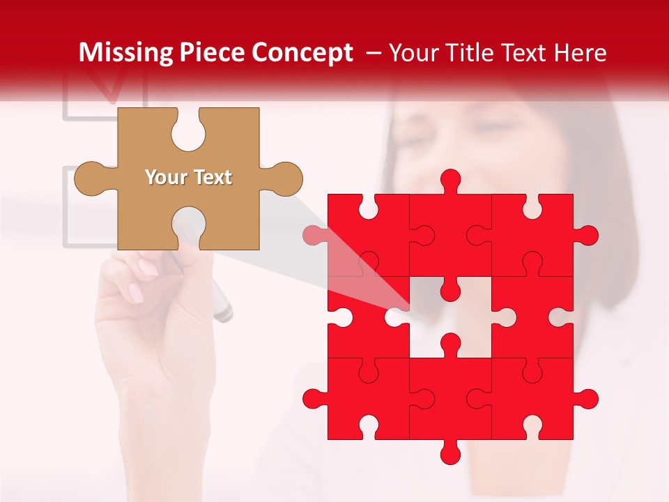 A Woman Writing A Check Mark On A Screen PowerPoint Template