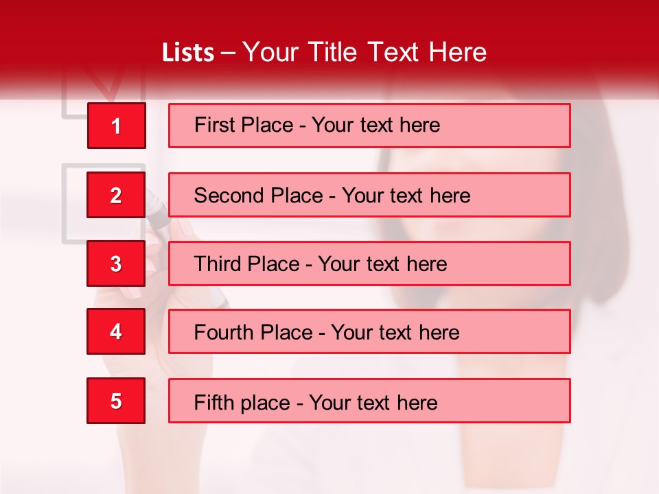 A Woman Writing A Check Mark On A Screen PowerPoint Template