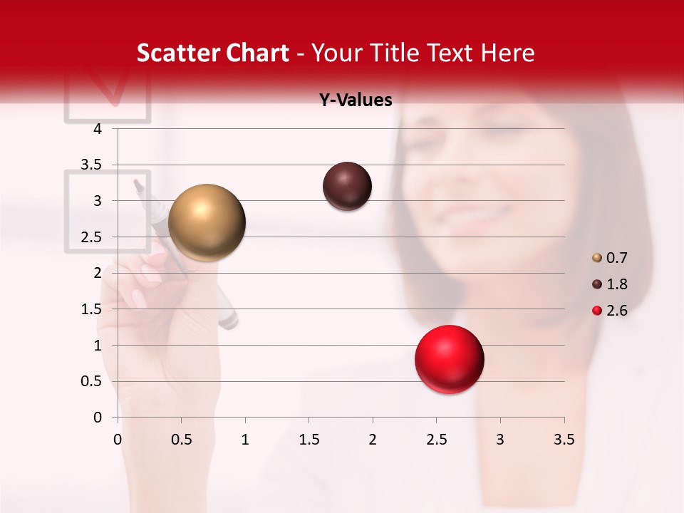 A Woman Writing A Check Mark On A Screen PowerPoint Template