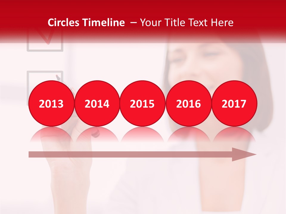 A Woman Writing A Check Mark On A Screen PowerPoint Template