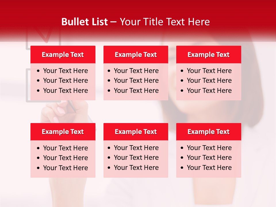 A Woman Writing A Check Mark On A Screen PowerPoint Template