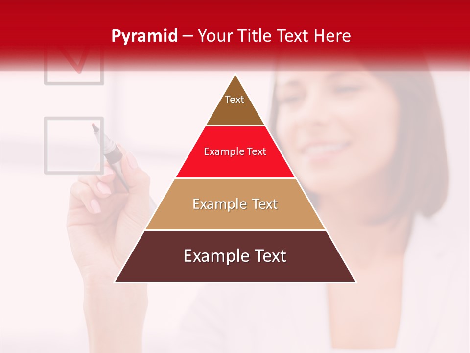 A Woman Writing A Check Mark On A Screen PowerPoint Template