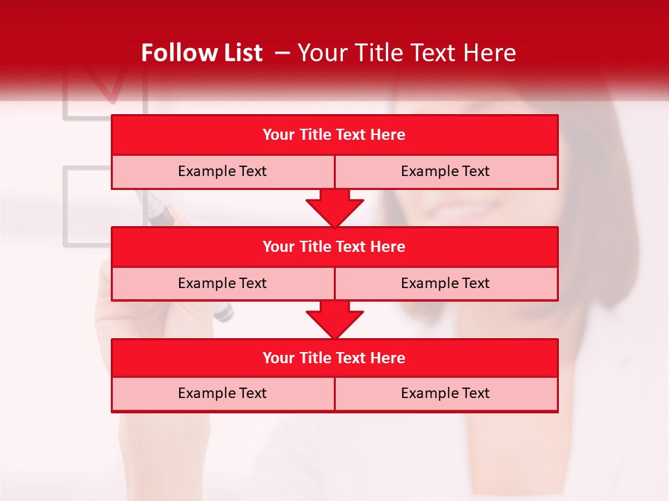 A Woman Writing A Check Mark On A Screen PowerPoint Template